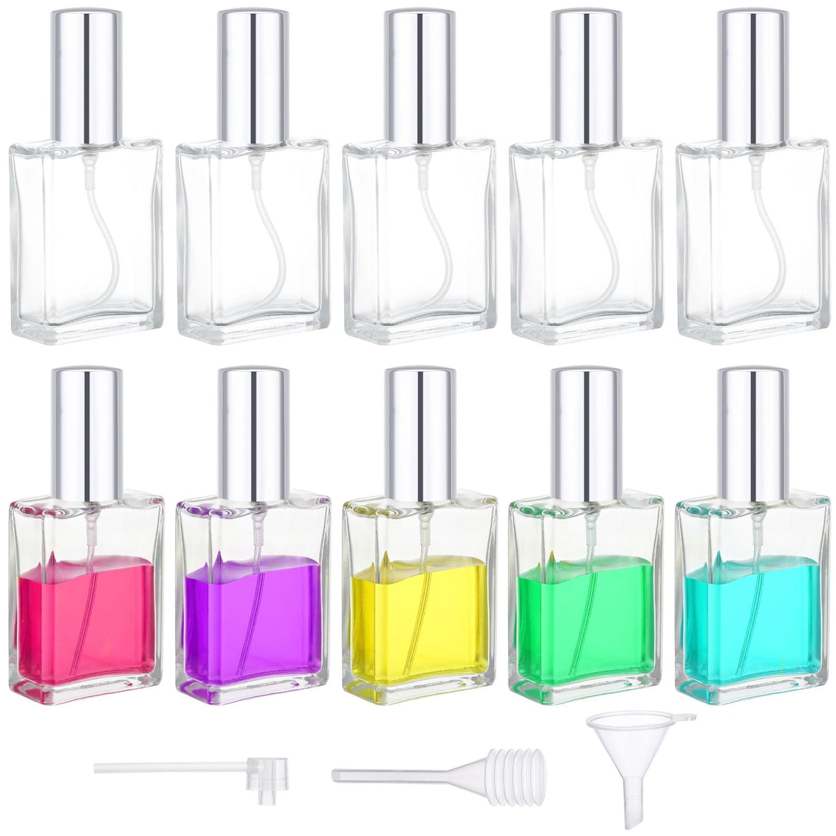 0.5oz 10pcs Glass Perfume Spray Bottle Refillable U201011
