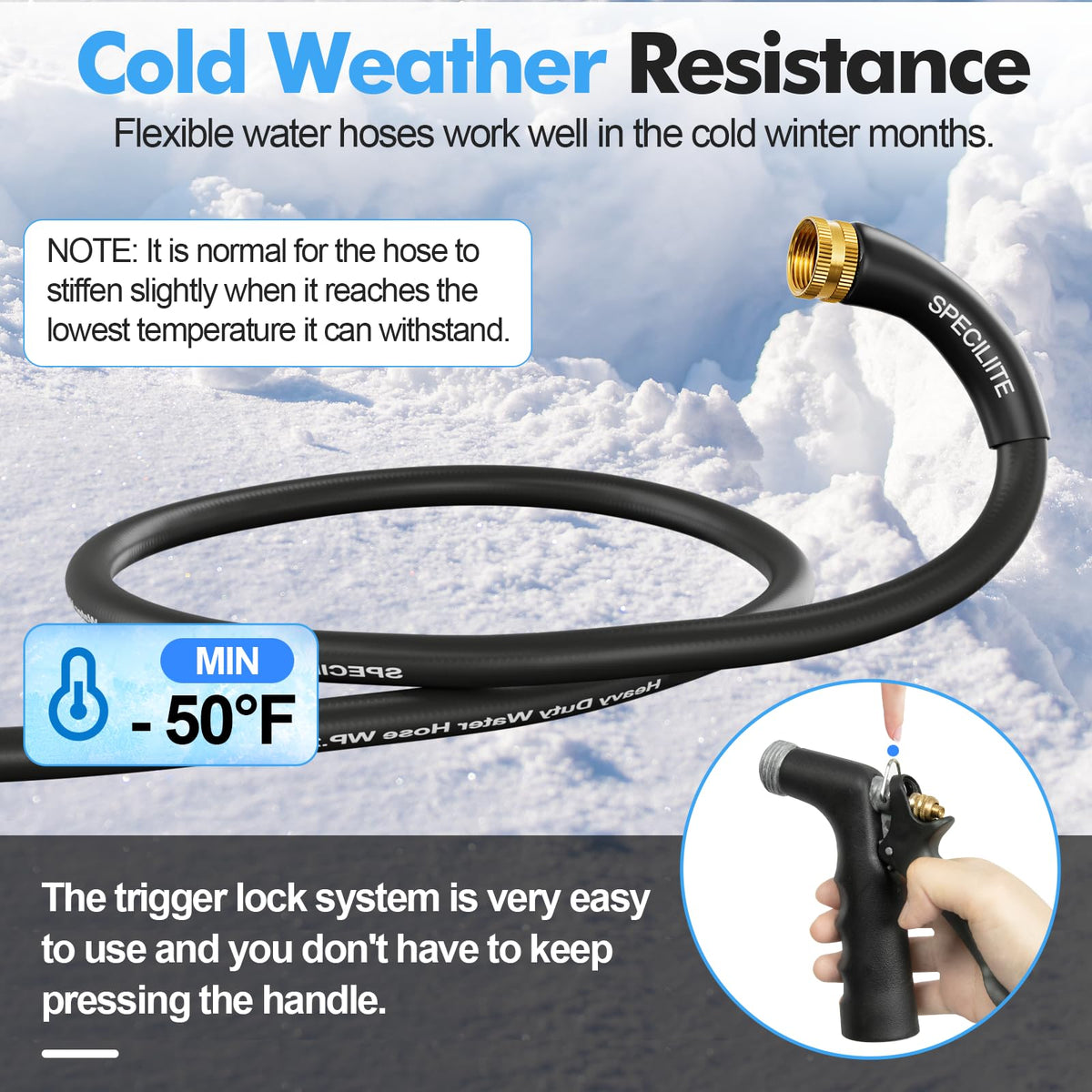 3/4" Hot/Cold Garden Water Hose 100 ft W6818