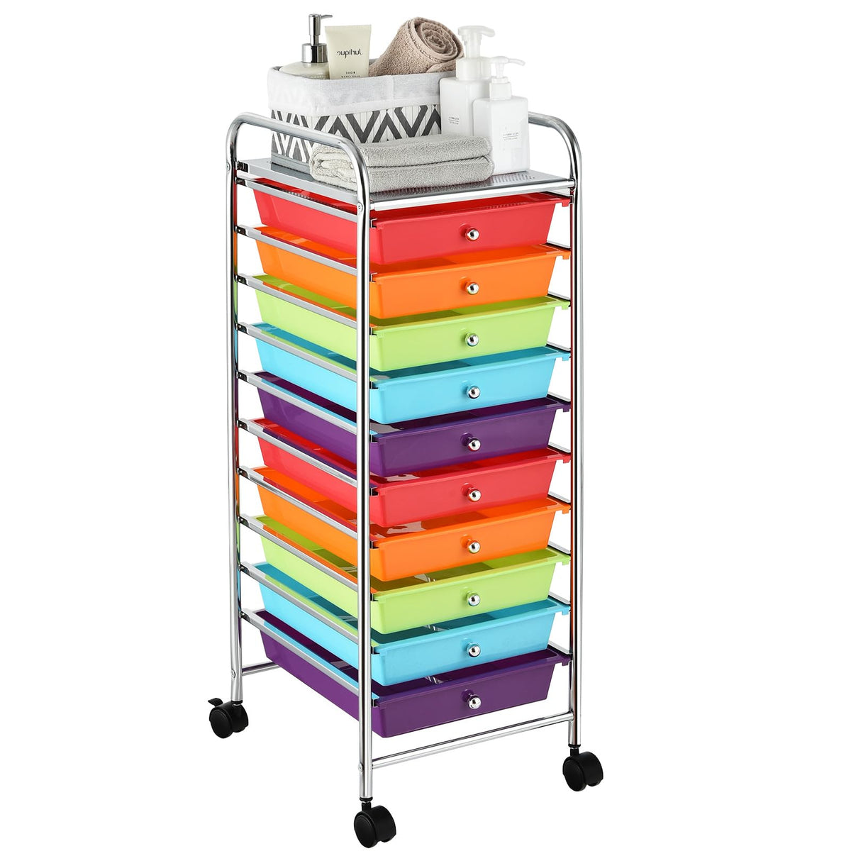 10 Drawer Rolling Storage Cart with Wheels G167