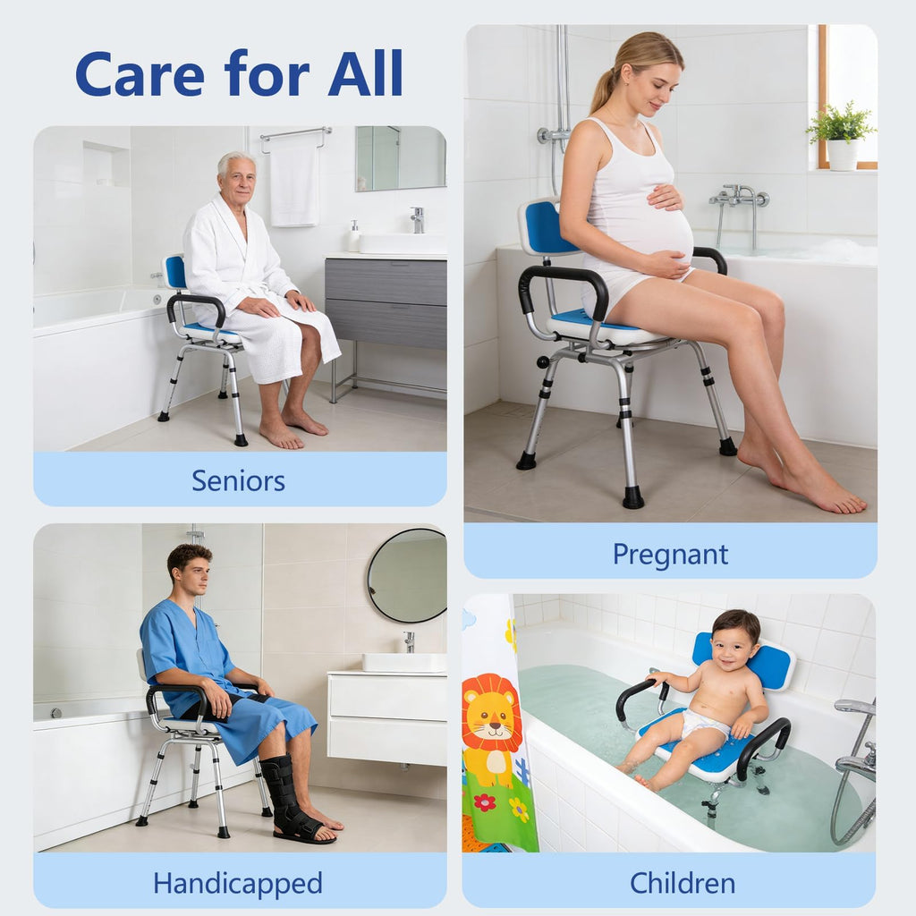 Swivel Shower Chair 500lbs Heavy Duty Adjustable Y83648