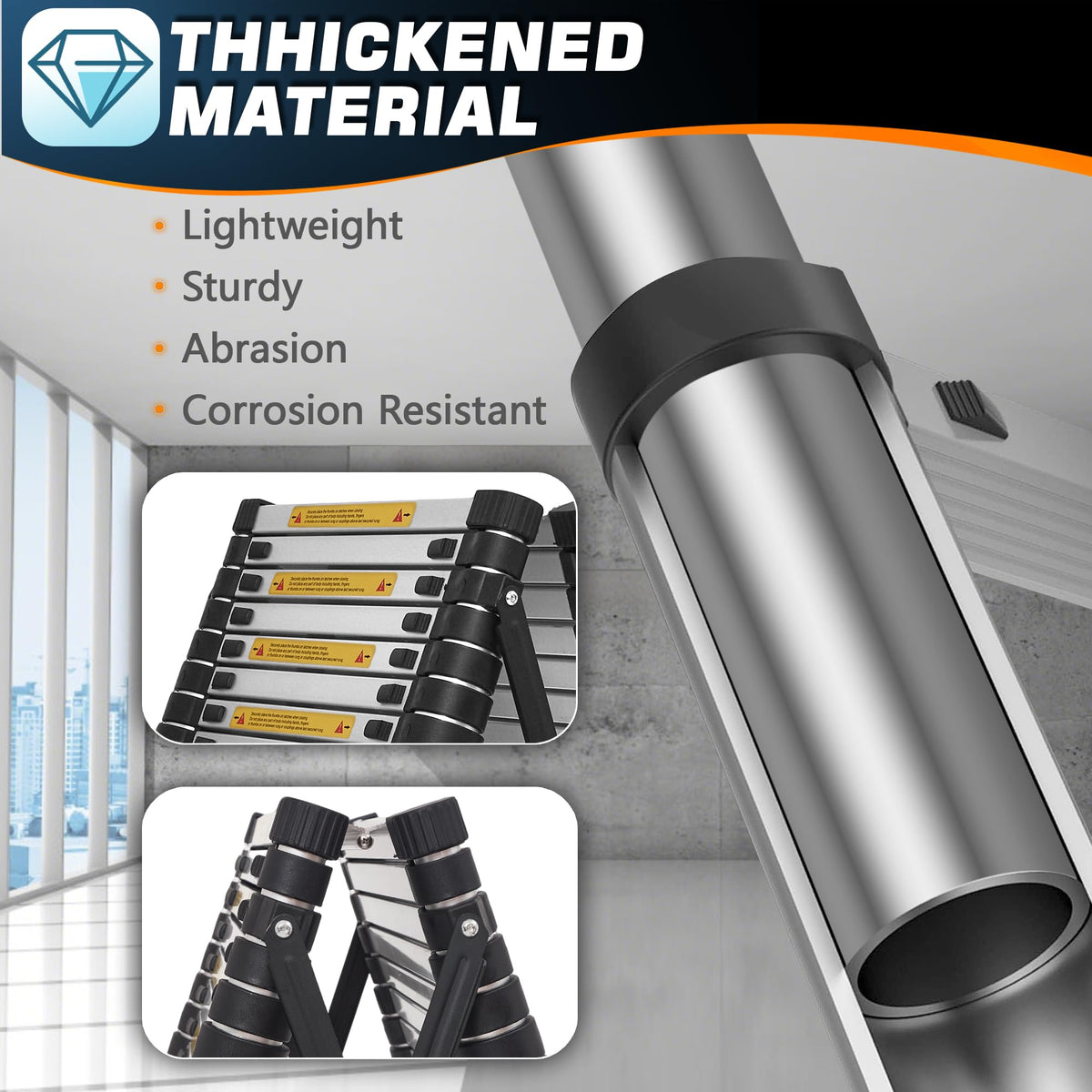 8.53 FT Aluminum Telescoping Ladder P6597