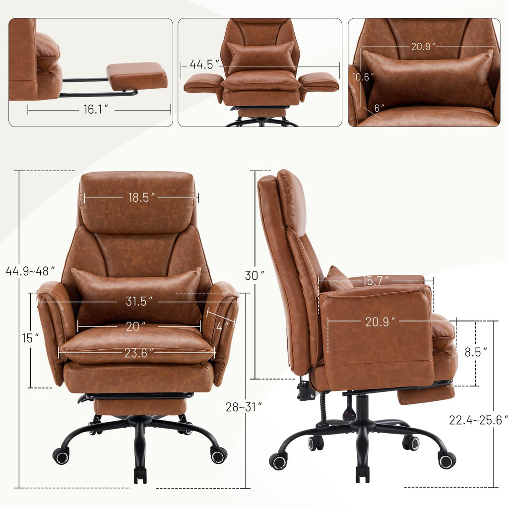 Big and Tall Ergonomic Office Chair with Footrest Y624