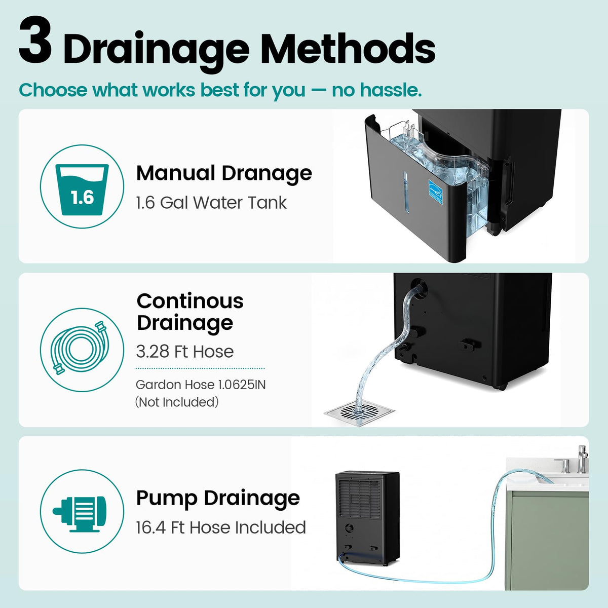 50 Pint Dehumidifier with Drain Hose O285