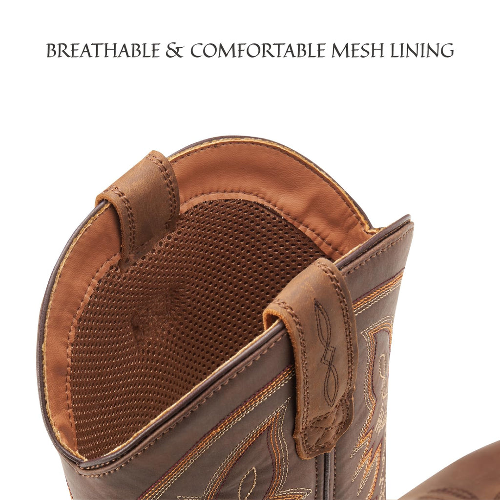 Western Cowboy Boots Square Toe with Embroidery L804
