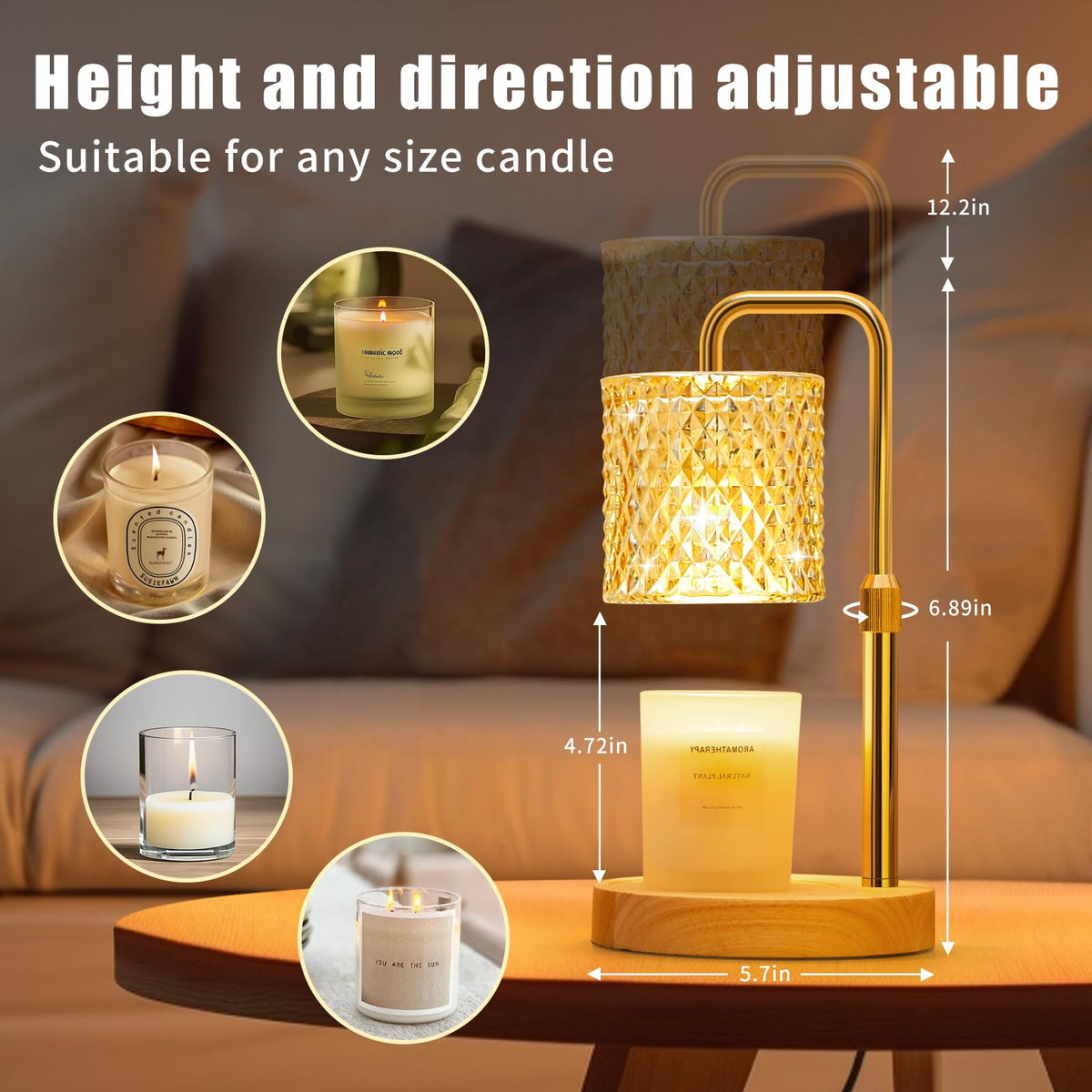 Dimmable Candle Warmer Lamp with Timer E639142