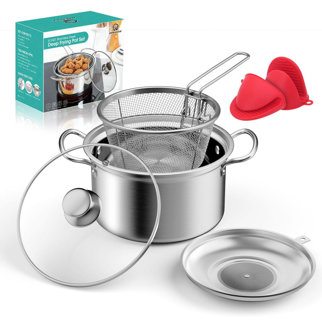 Deep Fryer Pot with Basket 6.3QT P811