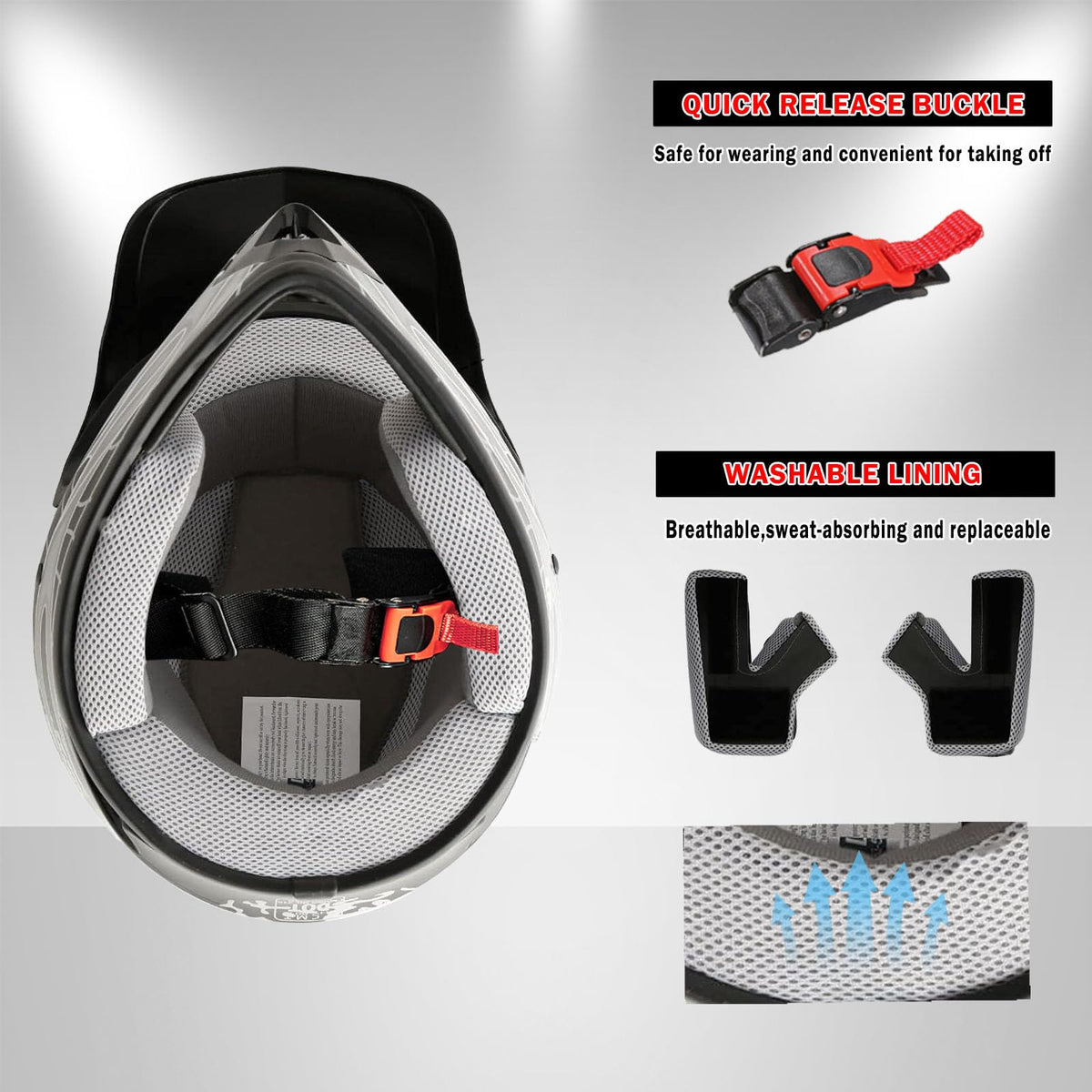 Youth Motocross Helmet with Goggles and Gloves X7930