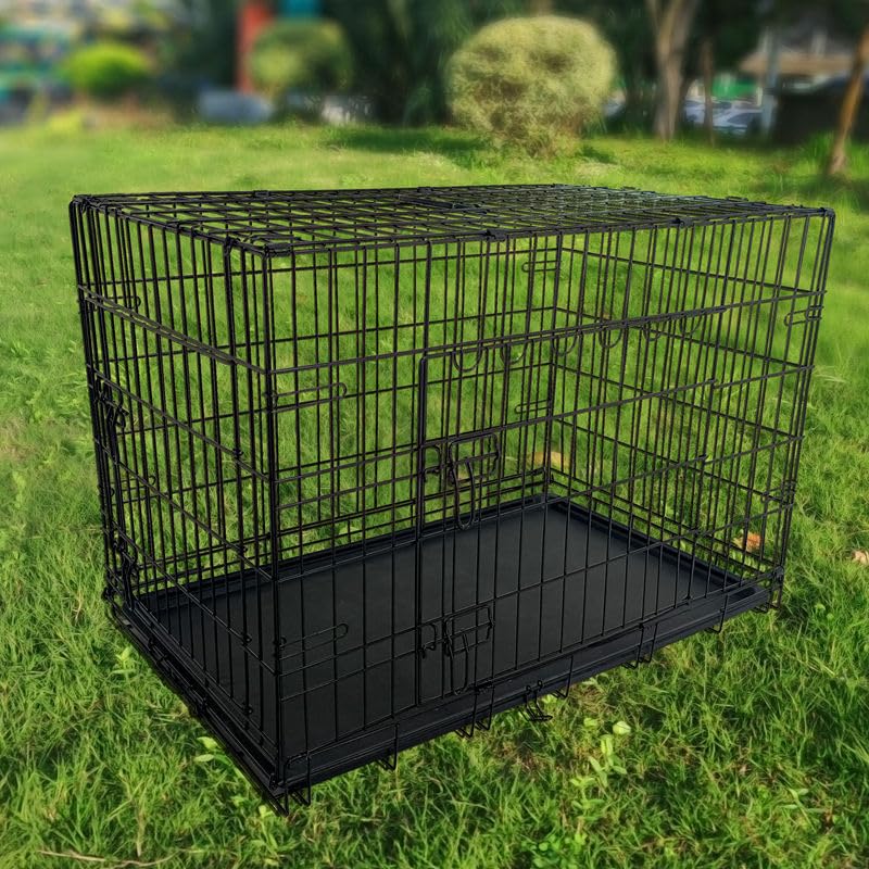 48-Inch Folding Metal Dog Crate with Divider, Tray, and Carry Handle K987080