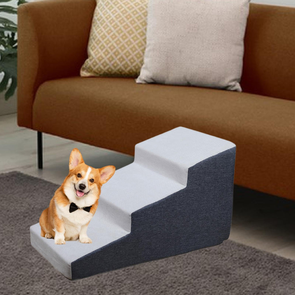 3 Step Dog Stairs Non-Slip Dark Gray H79873
