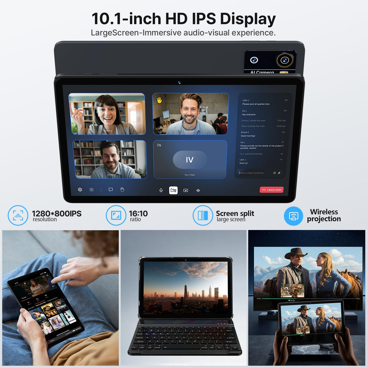 10 Inch Octa-Core Tablet with Keyboard Case Mouse Stylus U669923