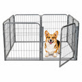 24 inch 8 Panel Portable Grey Metal Pet Playpen O946