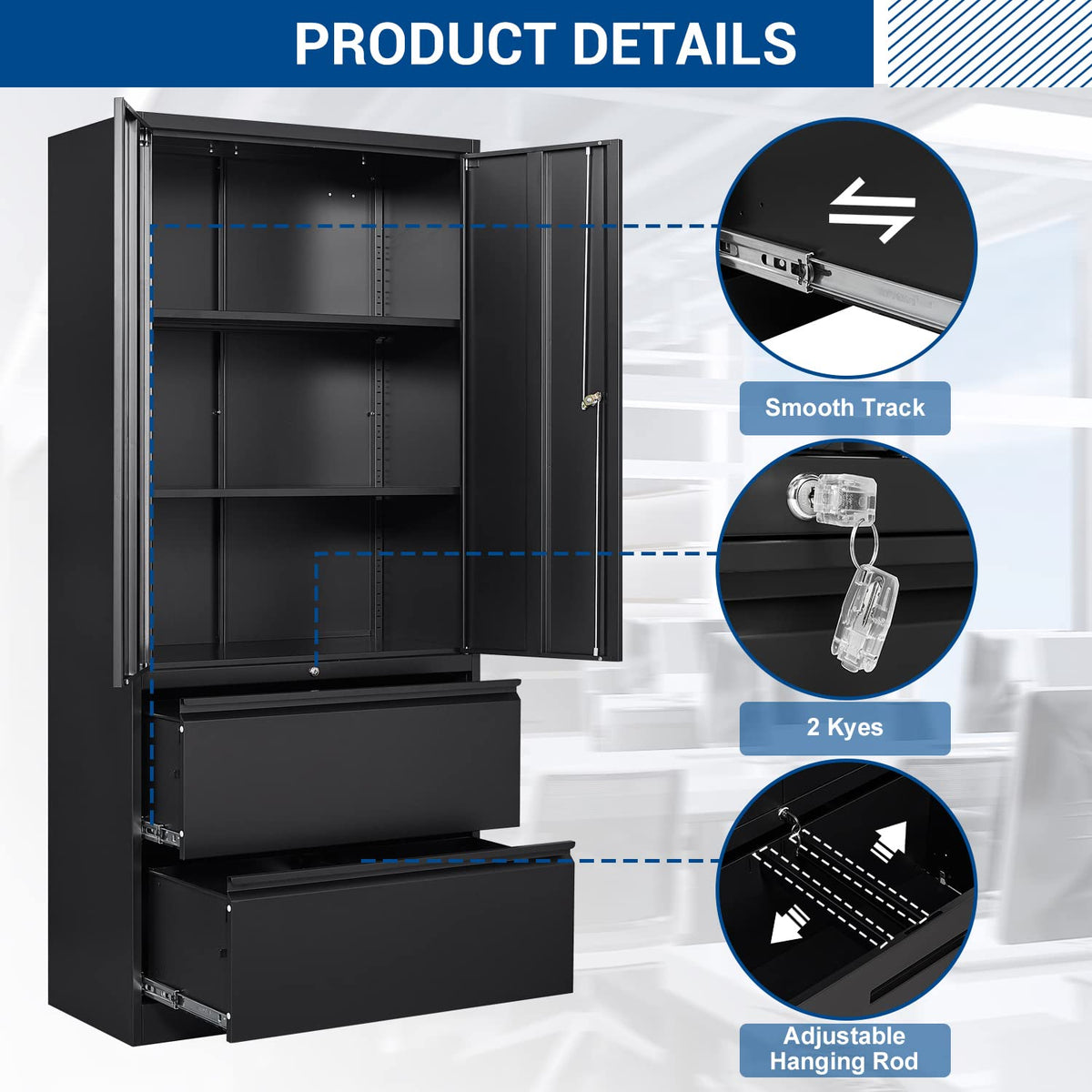 Metal Cabinets with Lockable Drawers and Doors X3168