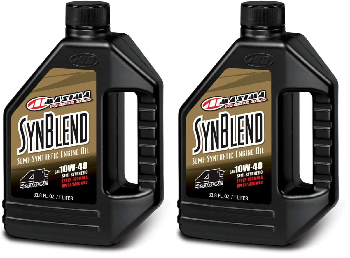 10W-40 Motorcycle Engine Oil 1 Liter Bottle Pack of 2 B56344