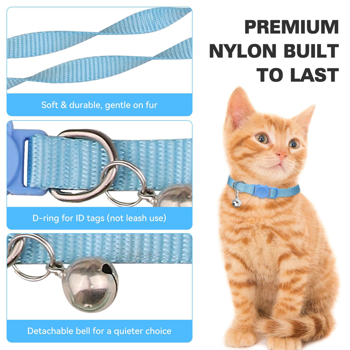 16 PCS Breakaway Cat Collars with Bell H906
