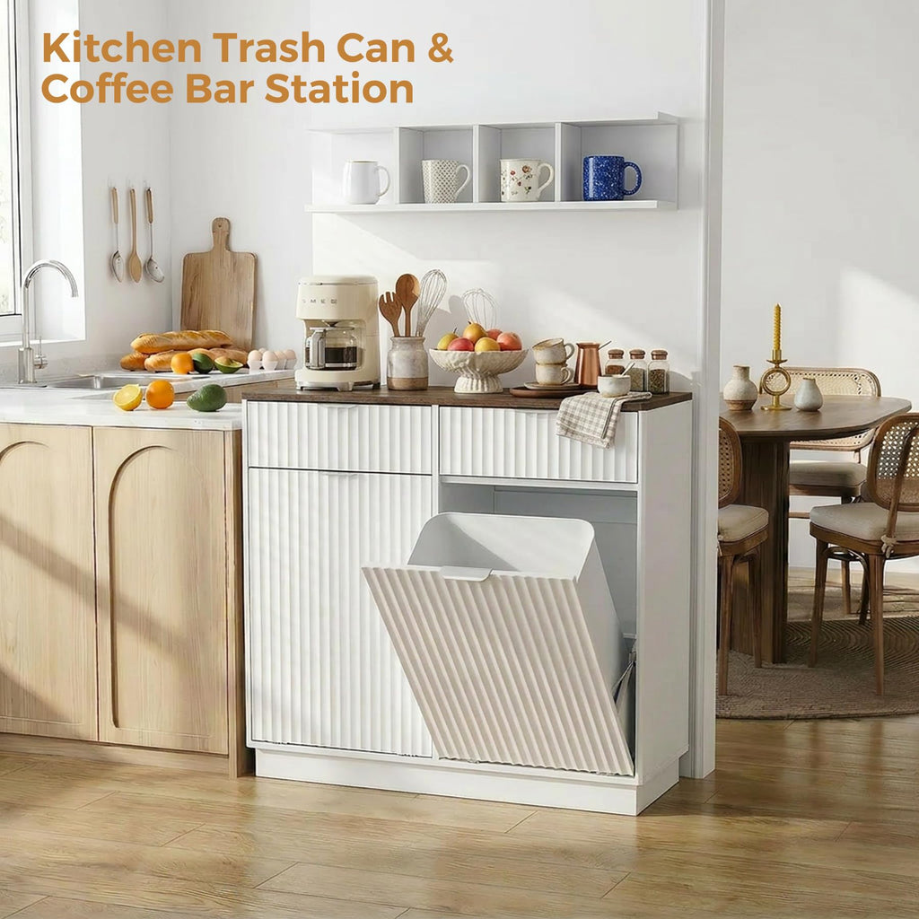 20 Gallon Tilt Out Trash Cabinet with 2 Drawers J61493