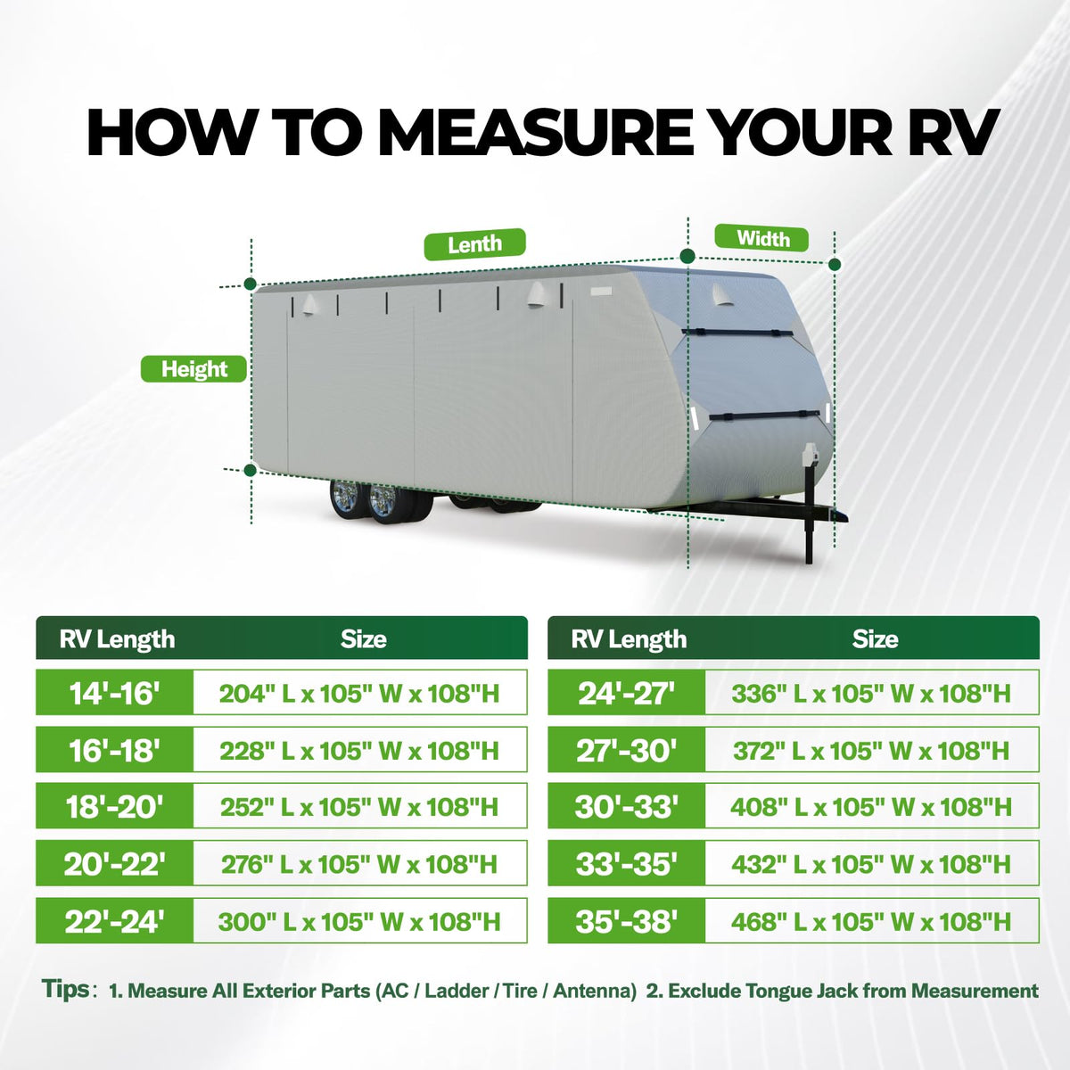 Grey 27'-30' RV Travel Trailer Cover U189