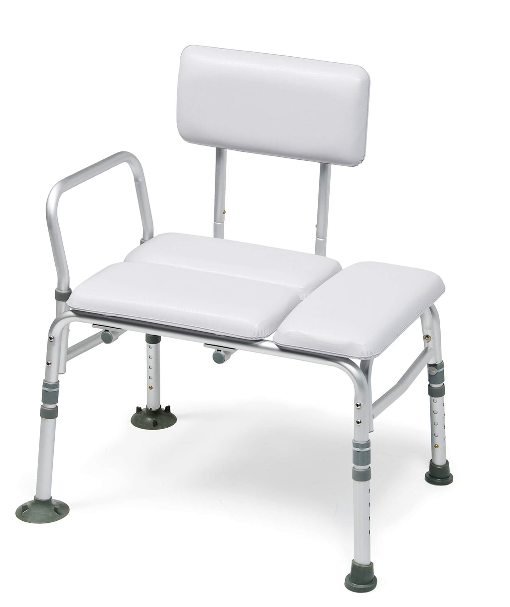 2-in-1 Tub Transfer Bench & Shower Chair, Padded Seat & Back, Height Adjustable F3055