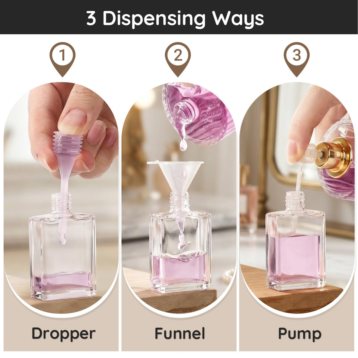 0.5oz 10pcs Glass Perfume Spray Bottle Refillable U201011