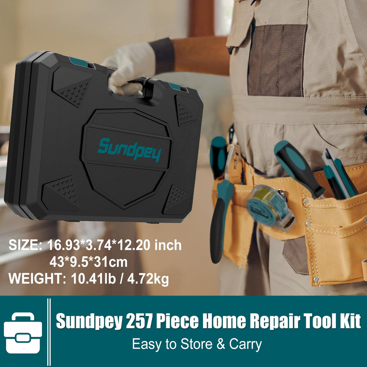 257 Pcs Portable Hand Tool Kit Set with Case V71596