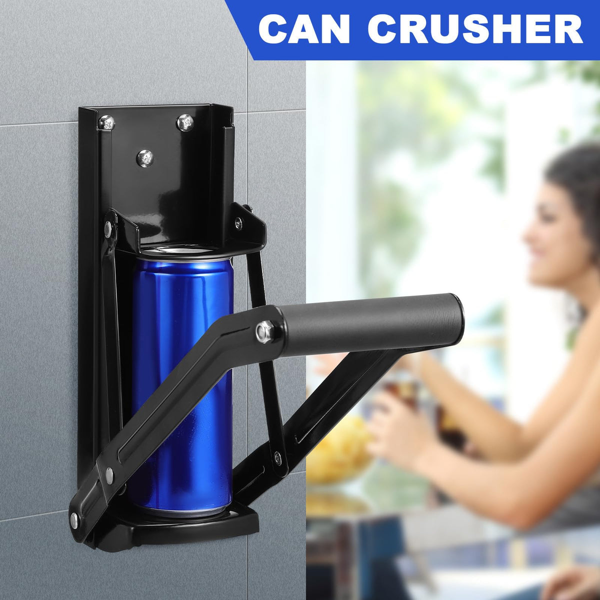 Wall Mounted Stainless Steel Can Crusher with Bottle Opener L463743