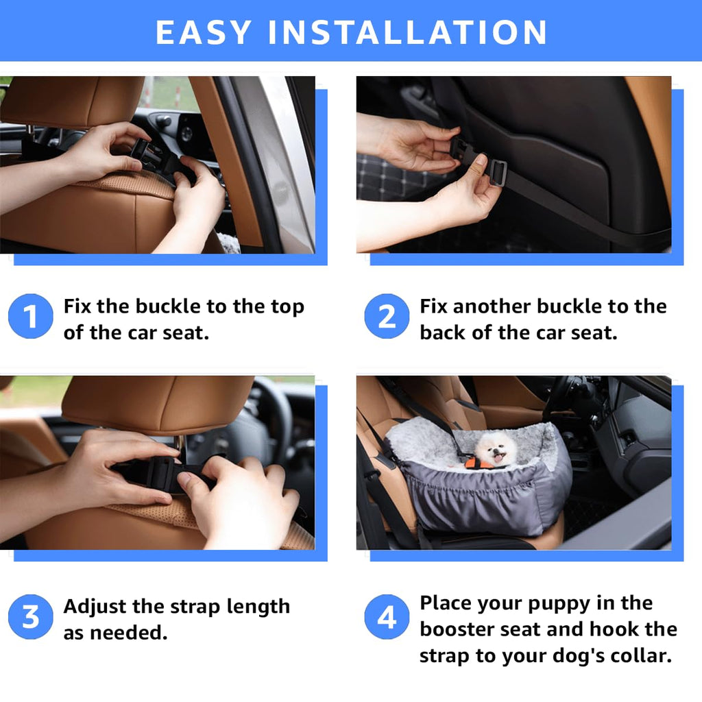 Washable Dog Car Seat with Storage Pockets J9762