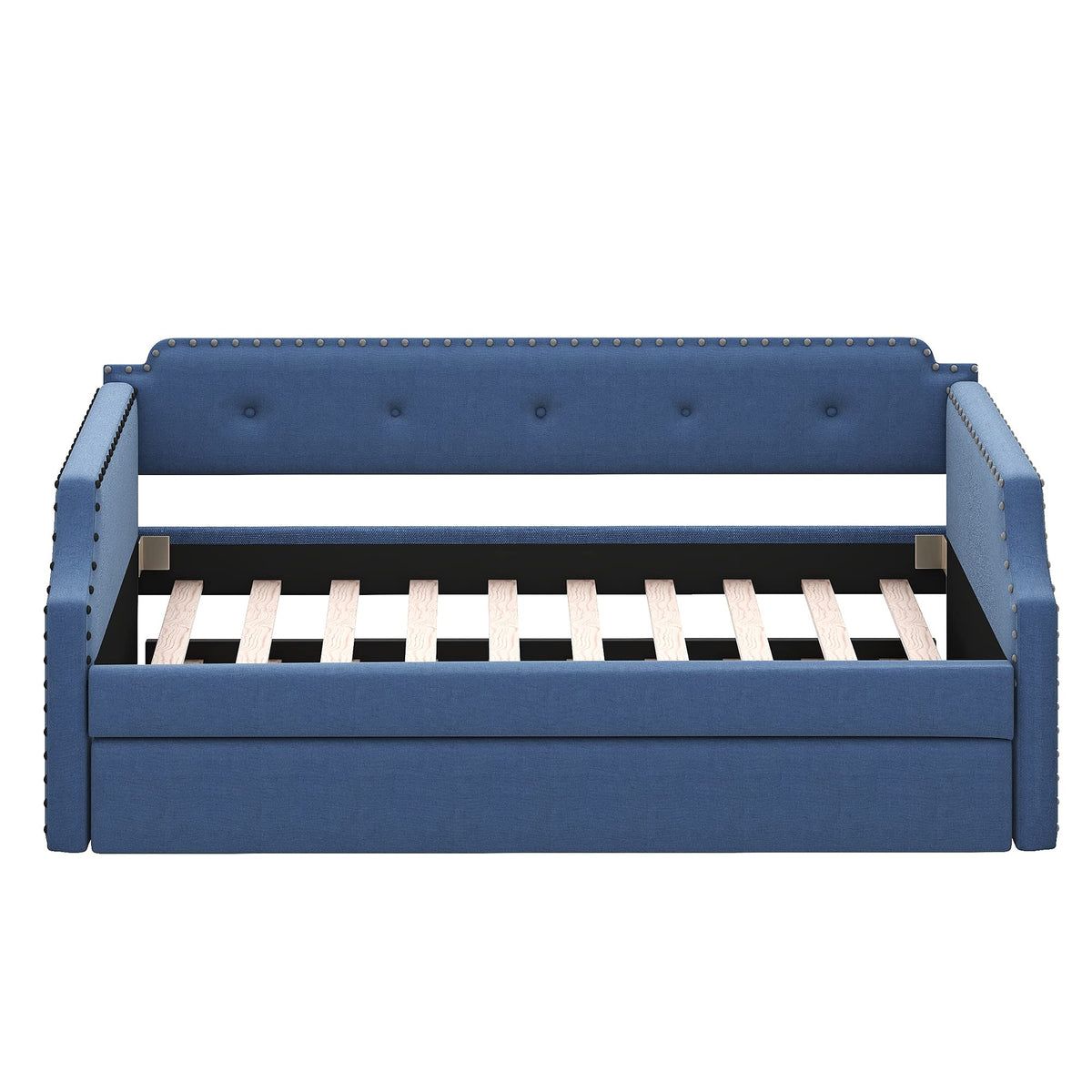 Blue Upholstered Daybed with Trundle D8475