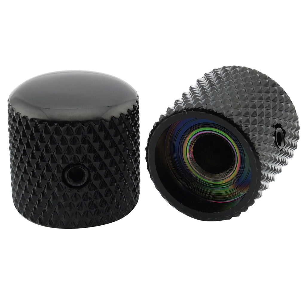 1/4 Inch Steel Dome Knob with Set Screw Black 2Pcs O536330