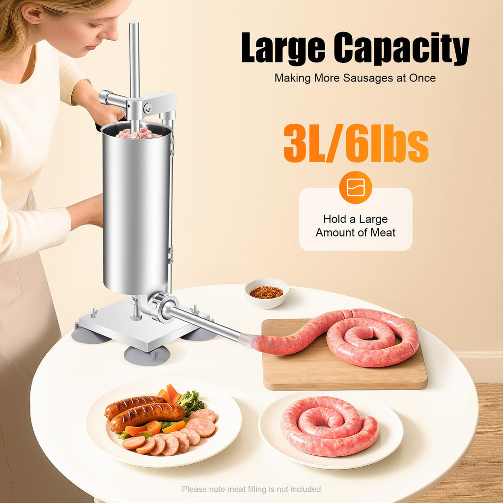 Manual Sausage Stuffer with 15 Stuffing Tubes T458681