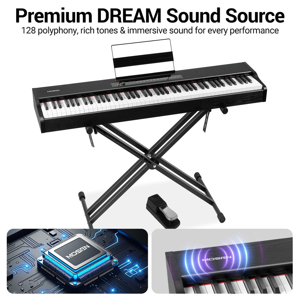 88-Key Weighted Digital Piano with X Stand and Sustain Pedal T30131