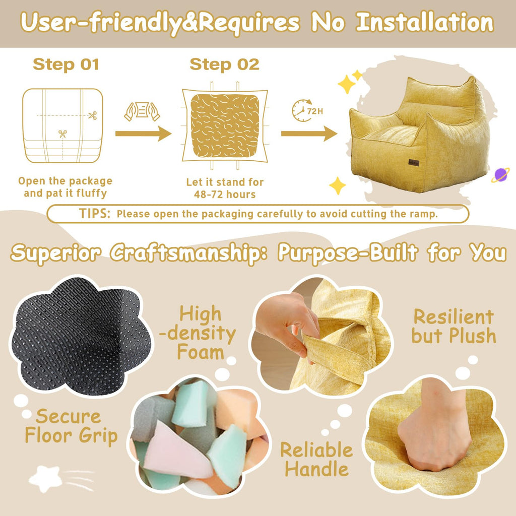 Fluffy Bean Bag Chair N52067