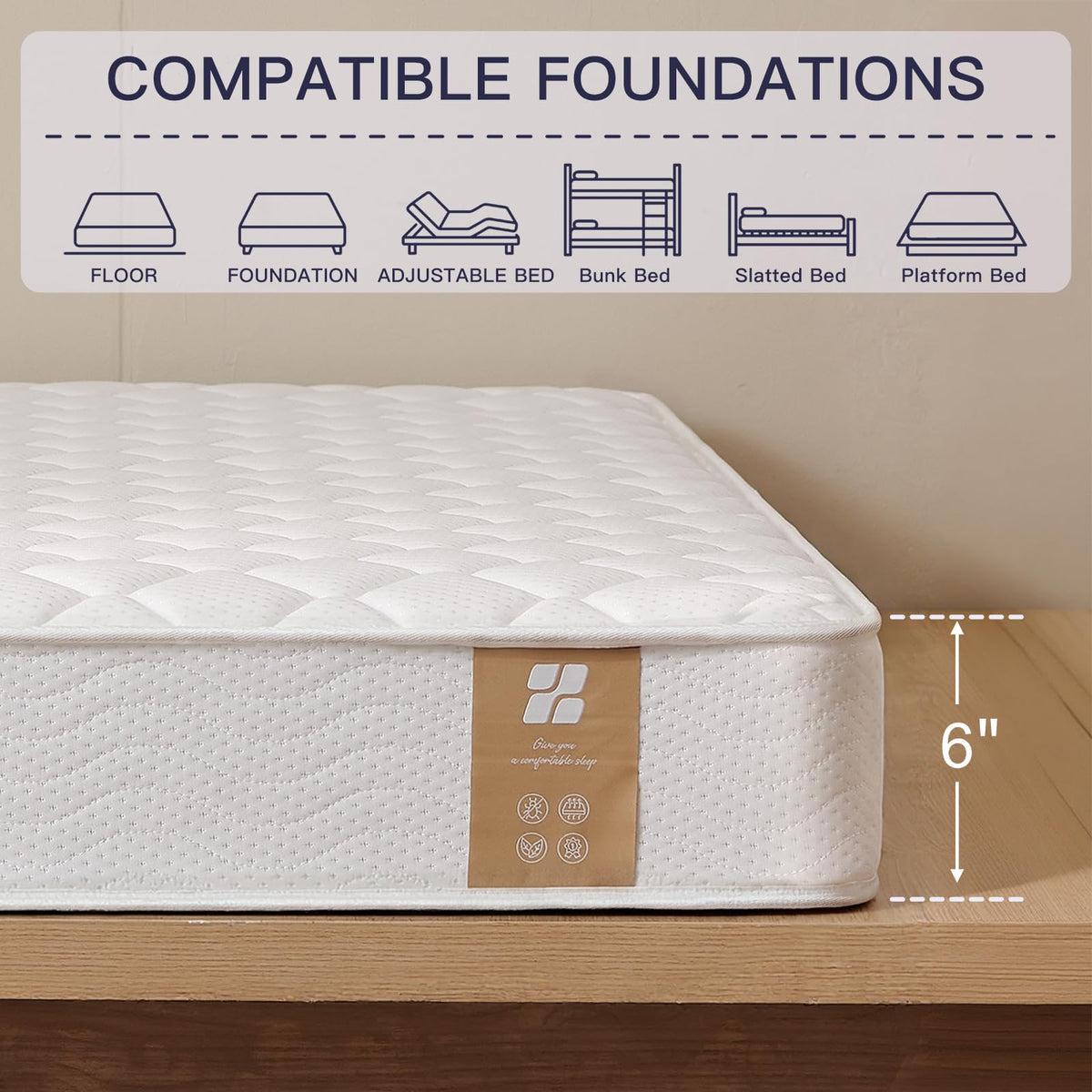 6 Inch Twin Mattress with Bonnell Spring I681