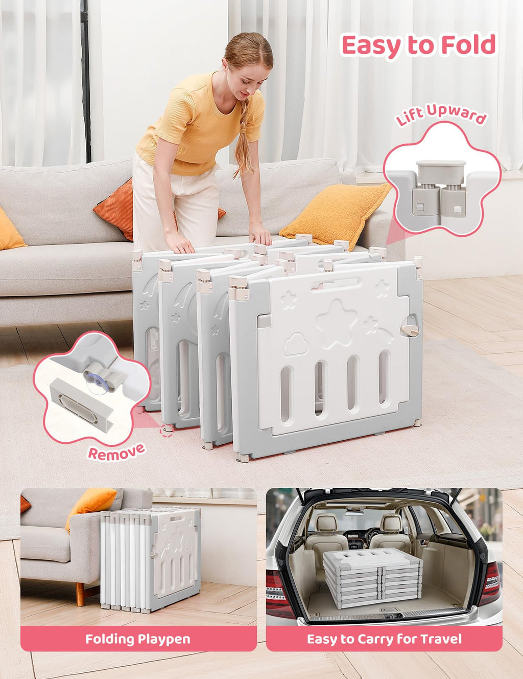 Foldable 14-Panel Baby Playpen Q9473