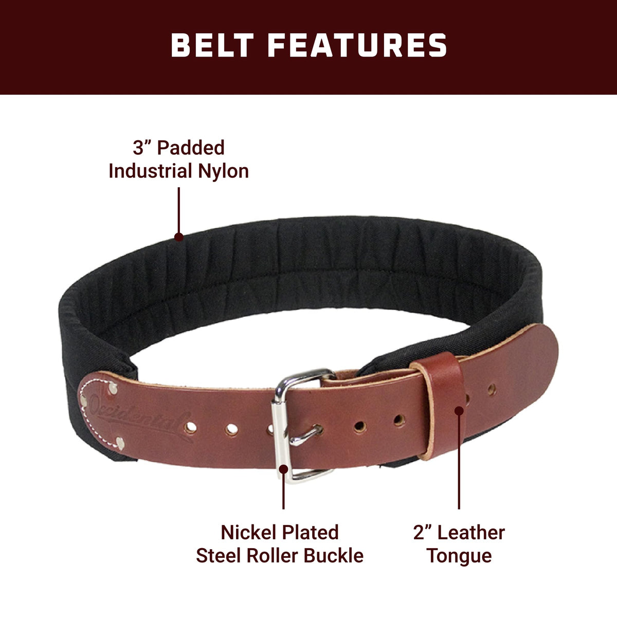 3" Leather & Nylon Tool Belt F14887