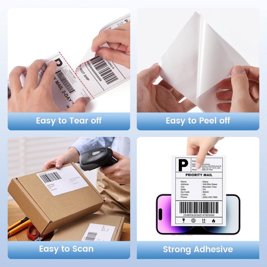 4x3 Thermal Labels 500PCS Water/Oilproof Q92706