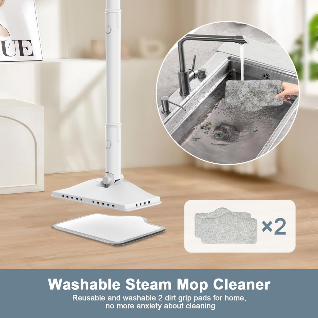 1200W Rotatable Steam Mop with 2 Modes, 400ML Tank, 23FT Cord N4468