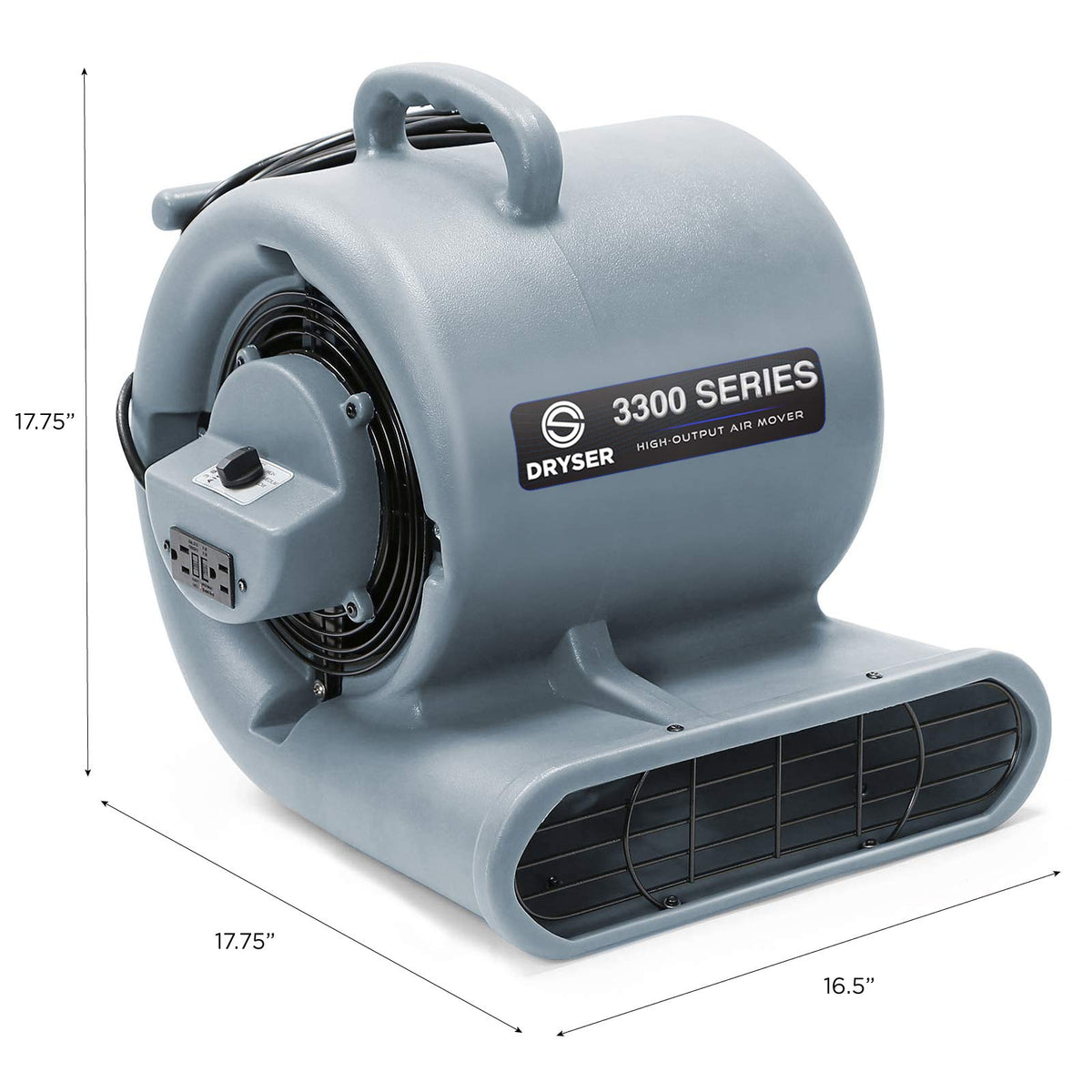 3 Speed 1/3 HP Industrial Floor Fan with 2 GFCI Outlets U94488