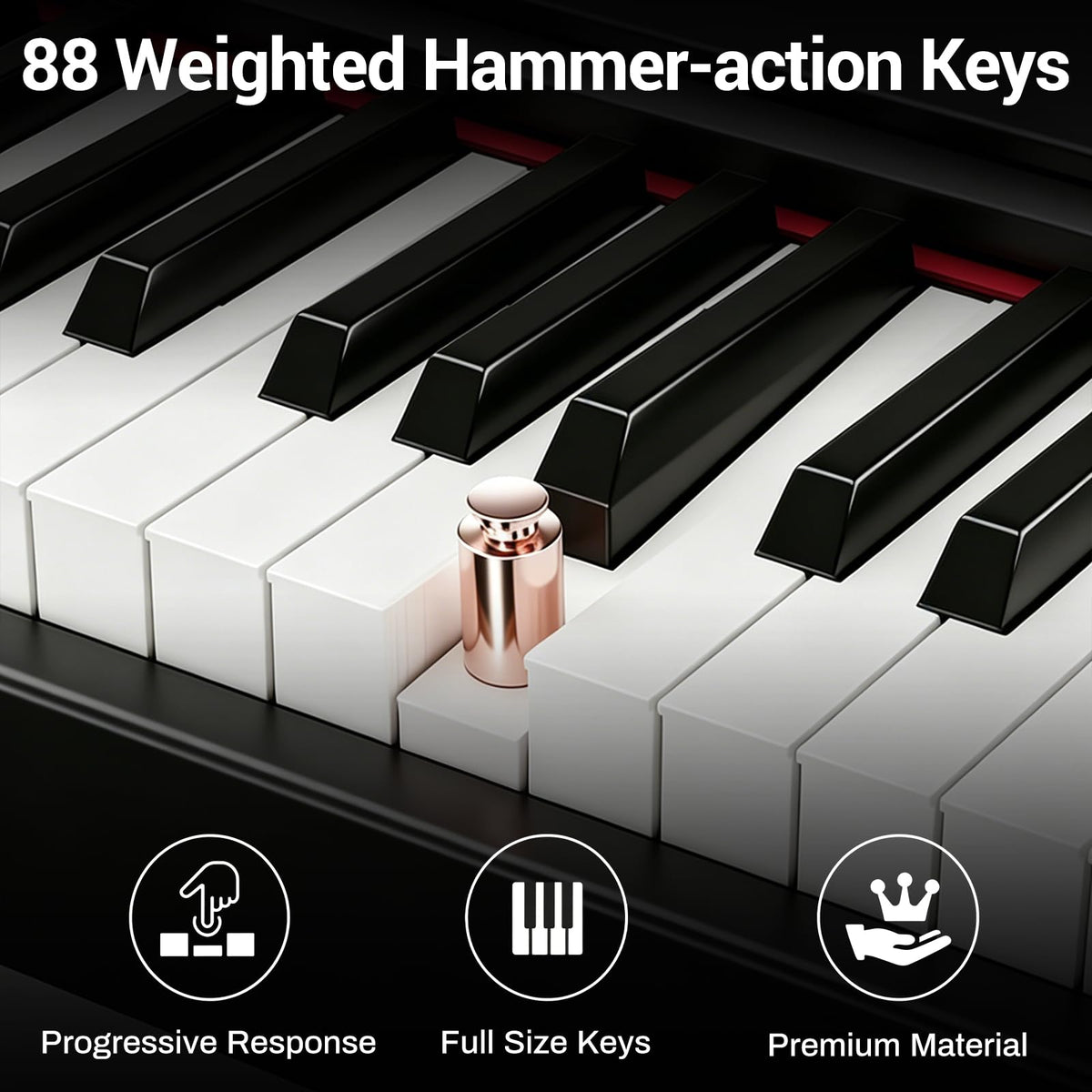 88-Key Weighted Digital Piano with X Stand and Sustain Pedal T30131