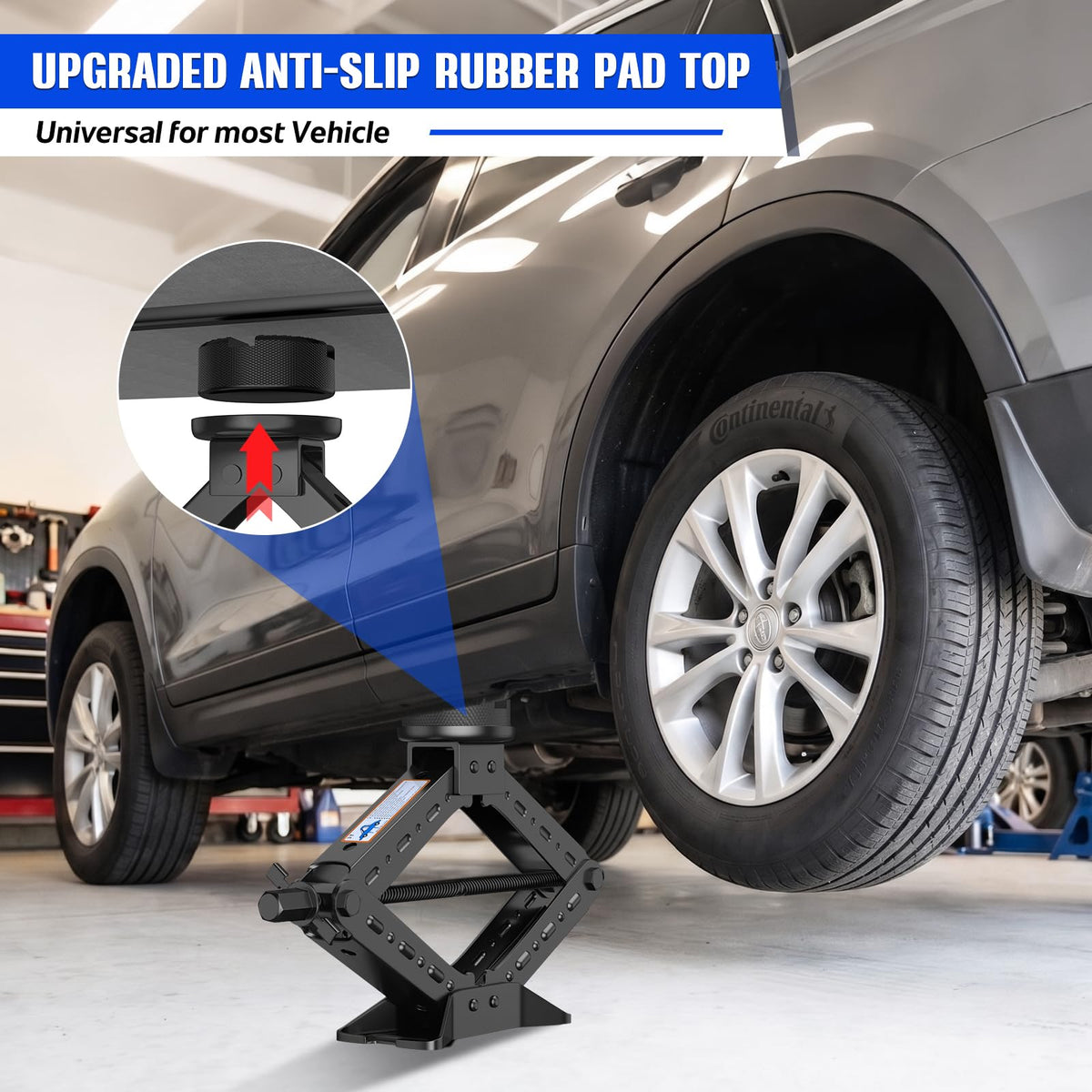 3 Ton Heavy Duty Scissor Jack Kit with Ratchet Wrench L73738
