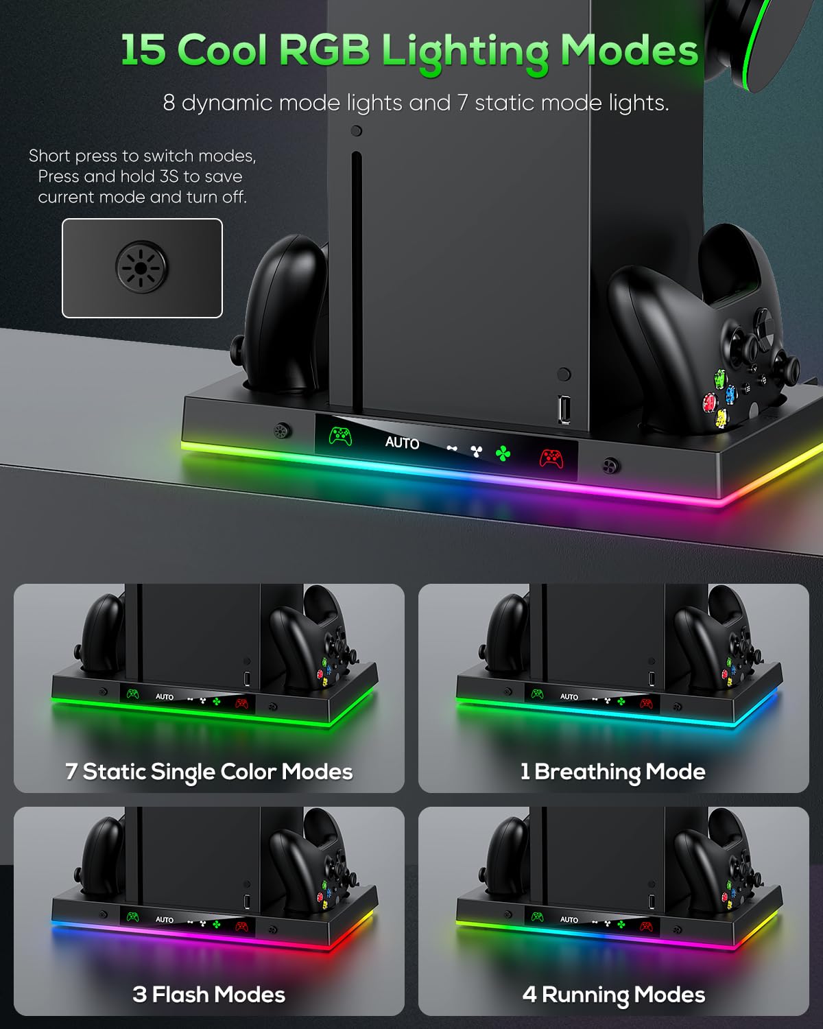 Black Cooling Fan Charge Stand for Xbox Series X Console Z8533