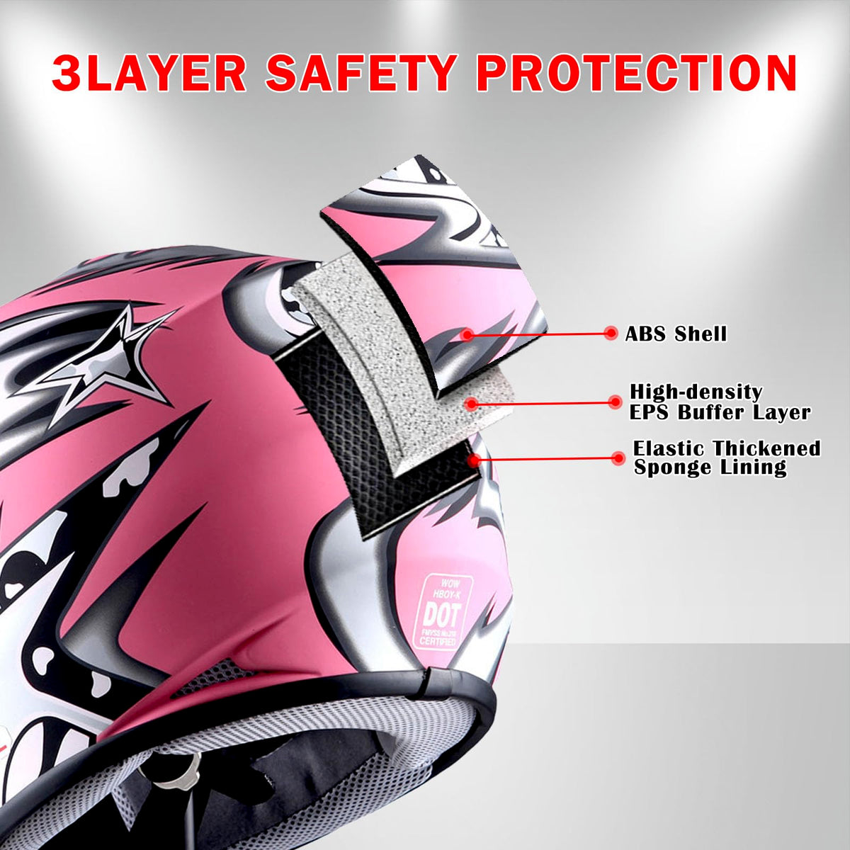 Youth Motocross Helmet with Goggles and Gloves X7930