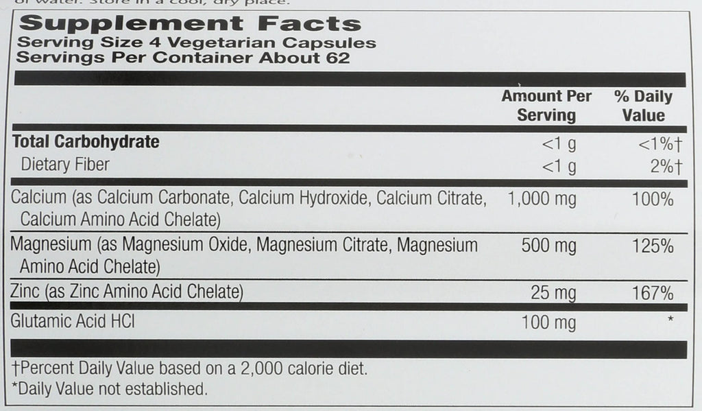 Calcium Magnesium Zinc Capsules 250 Count F898