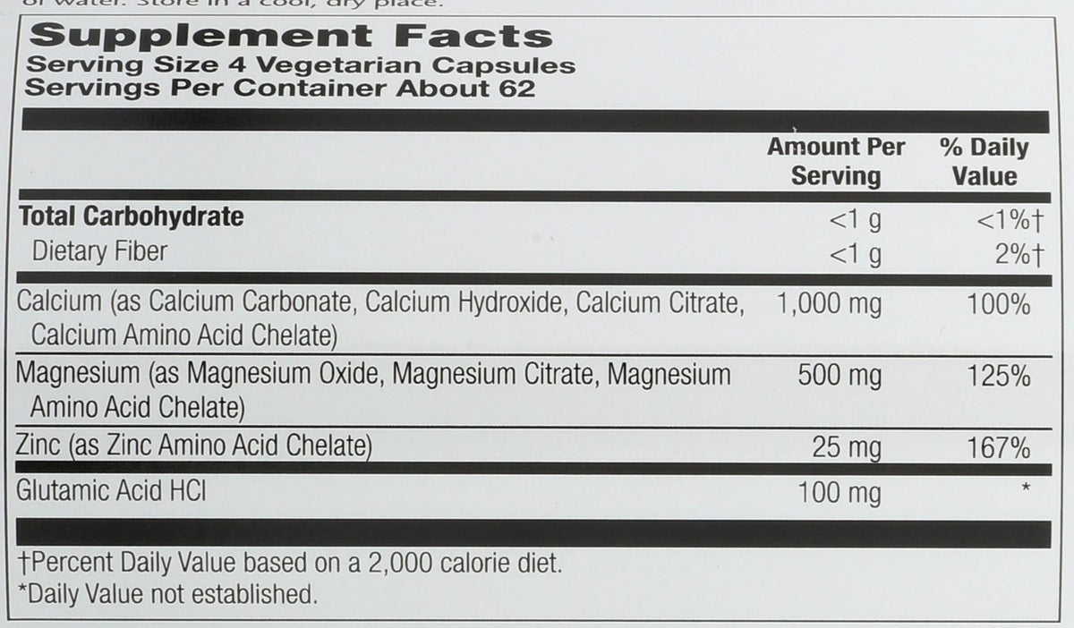 Calcium Magnesium Zinc Capsules 250 Count F898