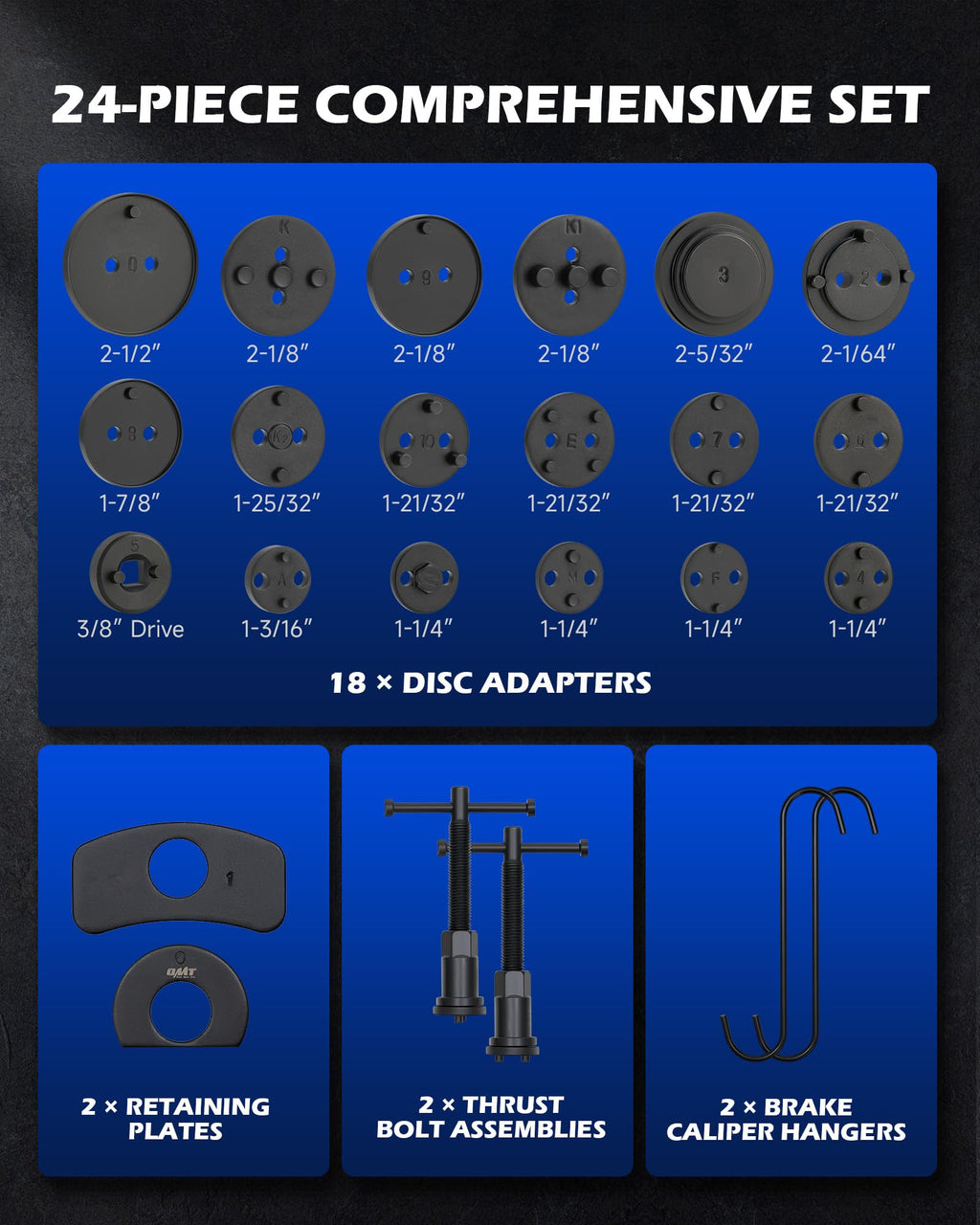 32pc Dual Brake Tool Kit with Caliper Compressor and Drum Brake Set V65007
