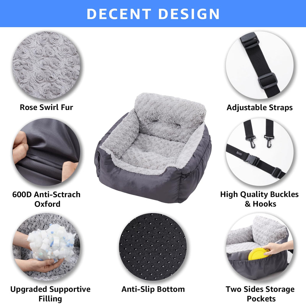 Washable Dog Car Seat with Storage Pockets J9762