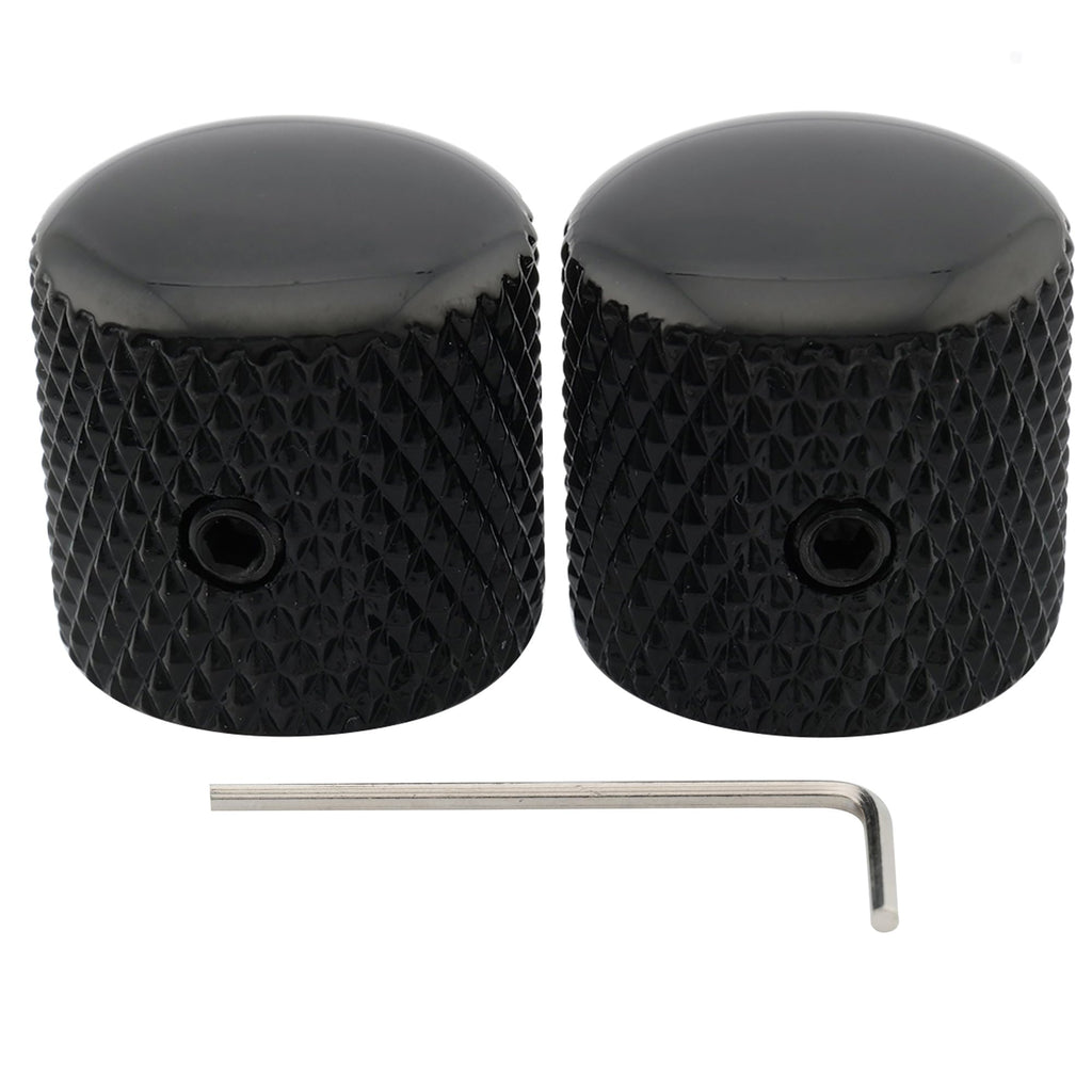 1/4 Inch Steel Dome Knob with Set Screw Black 2Pcs O536330