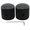 1/4 Inch Steel Dome Knob with Set Screw Black 2Pcs O536330