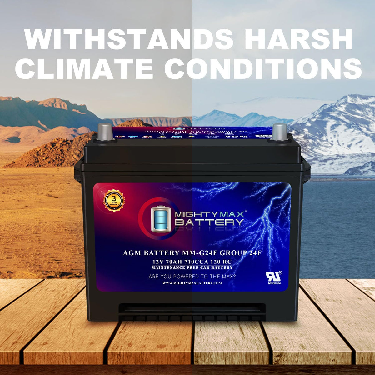 12V 70Ah AGM Replacement Battery H7252