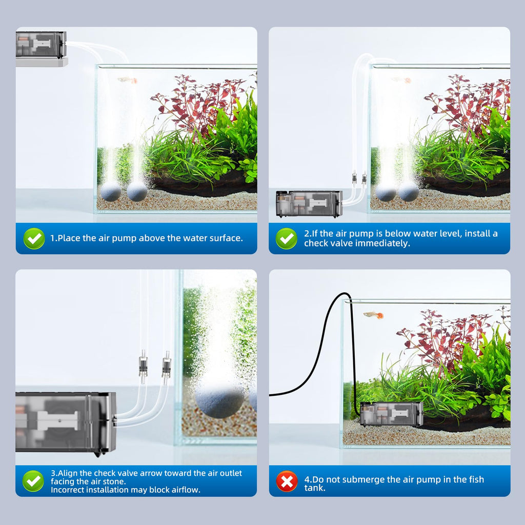 Aquarium Air Pump with Air Stone Bubbler J422322