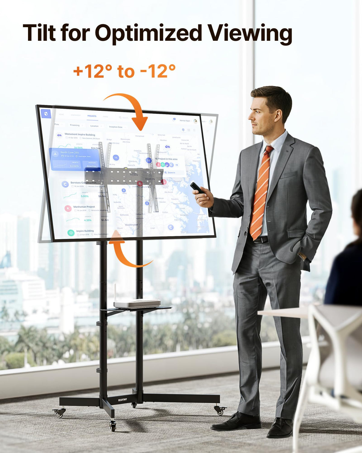 Heavy-Duty Rolling TV Stand H8702