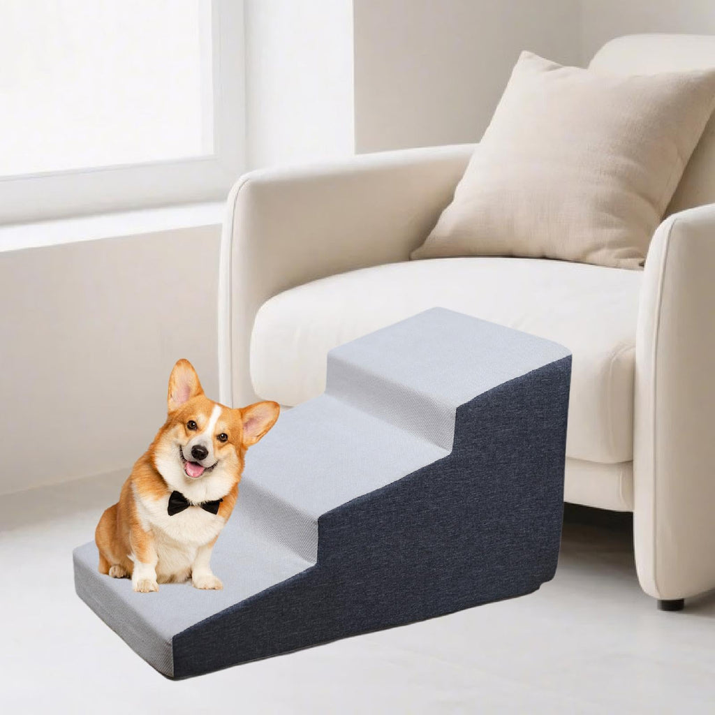 3 Step Dog Stairs Non-Slip Dark Gray H79873